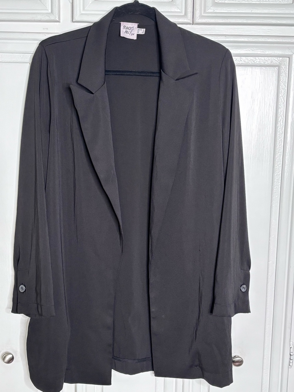Princess Polly Black Open-Front Blazer sz 2